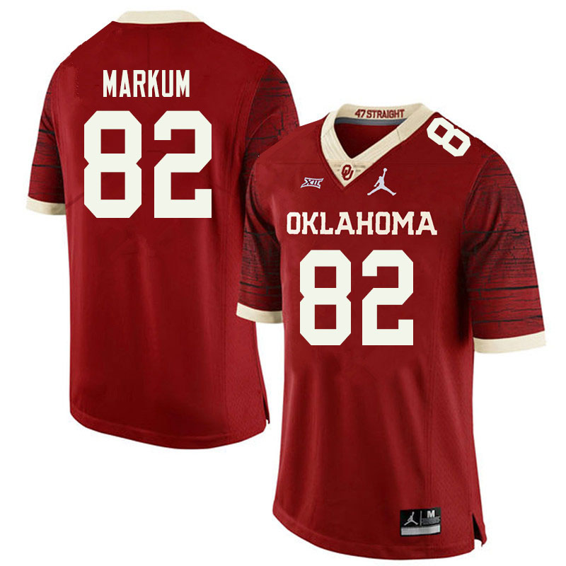 Oklahoma Sooners #82 Josiah Markum College Football Jerseys Sale-Retro